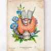 Kehlkopf, Schilddrüse und Aorta - Aquarell - Weiß | Codex Anatomicus New