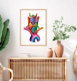 Kehlkopf, Schilddrüse und Aorta - Aquarell | Codex Anatomicus Sale