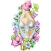 Knie Anatomie Aufkleber - Floral | Codex Anatomicus Outlet