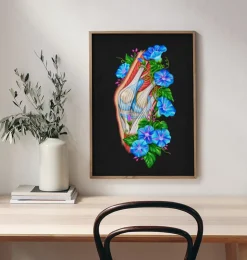 Knie Anatomie II - Floral - Schwarz | Codex Anatomicus New