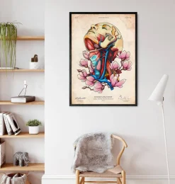 Kopf, Hals und Arterien - Floral - Altes Papier | Codex Anatomicus Discount