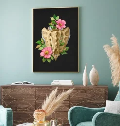 Kreuzbein und Steißbein - Floral - Schwarz | Codex Anatomicus Discount