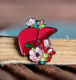 Leber mit Blüten - Emaille Pin | Codex Anatomicus Fashion