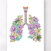 Lungen Anatomie - Floral - Weiß | Codex Anatomicus Best