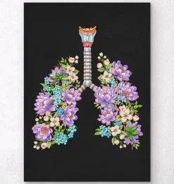 Lungen Anatomie - Floral - Schwarz | Codex Anatomicus Discount