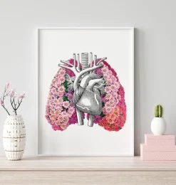 Lungen Anatomie II - Floral - Weiß | Codex Anatomicus New