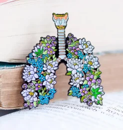 Lungen mit Blumen II - Emaille Pin | Codex Anatomicus Hot