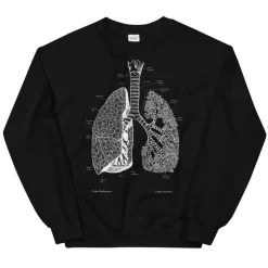 Lungen Unisex Sweatshirt - Chalkboard | Codex Anatomicus Fashion