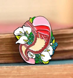 Magen mit Blumen - Emaille Pin | Codex Anatomicus Discount