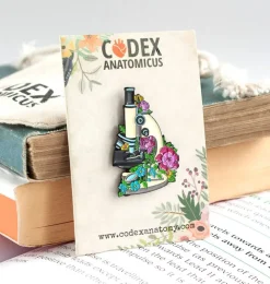 Mikroskop mit Blumen - Emaille Pin | Codex Anatomicus Discount