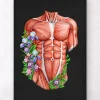 Männliche Rumpfmuskeln - Floral- Schwarz | Codex Anatomicus Sale