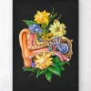 Ohr Anatomie - Floral - Schwarz | Codex Anatomicus Best