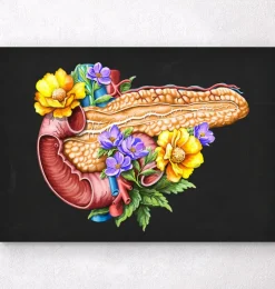 Pankreas Anatomie - Floral - Schwarz | Codex Anatomicus Hot