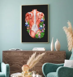 Rücken Anatomie I - Floral- Schwarz | Codex Anatomicus Discount