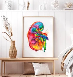 Rechten Niere Anatomie - Aquarell | Codex Anatomicus Fashion