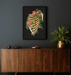 Rippenbruch - Floral - Schwarz | Codex Anatomicus Fashion