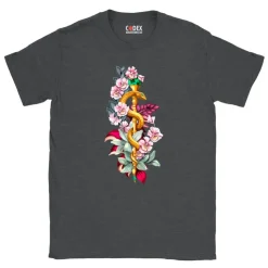 Rod of Asclepius T-Shirt - Floral | Codex Anatomicus Sale