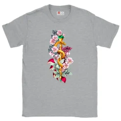 Rod of Asclepius T-Shirt - Floral | Codex Anatomicus Sale