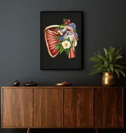 Rotatorenmanschettenruptur - Floral - Schwarz | Codex Anatomicus Hot