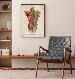 Rumpfmuskulatur und Knochen - Floral - Vintage | Codex Anatomicus Hot