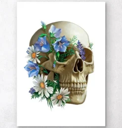 Schädel Anatomie - Floral - Weiß | Codex Anatomicus Clearance
