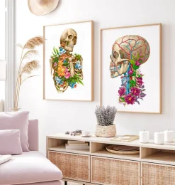 Schädel Anatomie II - Floral - Weiß | Codex Anatomicus Hot