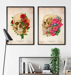 Schädel Anatomie III - Floral - Vintage | Codex Anatomicus Hot