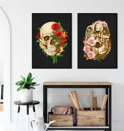 Schädel Anatomie V - Floral - Schwarz | Codex Anatomicus Discount