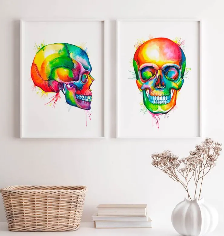 Schädel II - Aquarell | Codex Anatomicus New