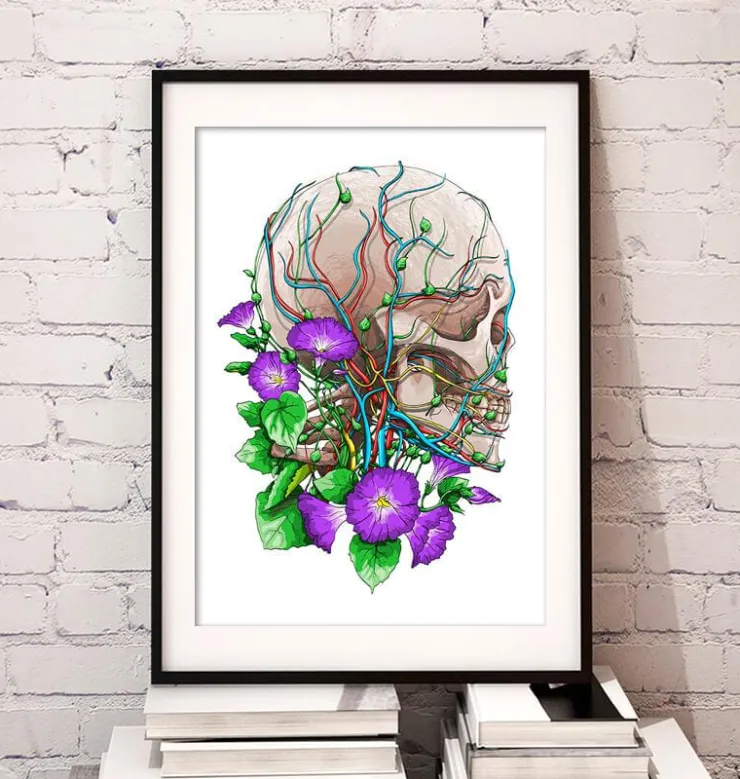Schädel mit Blumen | Codex Anatomicus Hot