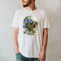 Schädel Unisex T-Shirt - Floral | Codex Anatomicus Discount