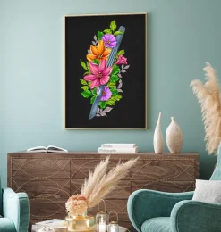 Skalpell mit Blumen - Schwarz | Codex Anatomicus Discount