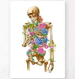 Skelett Anatomie - Floral - Weiß | Codex Anatomicus Outlet