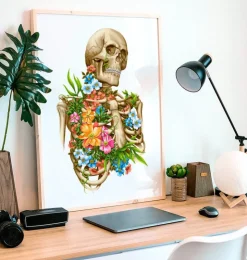 Skelett Anatomie - Floral - Weiß | Codex Anatomicus Online