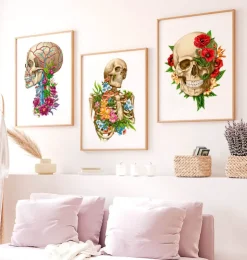Skelett Anatomie - Floral - Weiß | Codex Anatomicus Online
