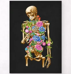 Skelett Anatomie II - Floral - Schwarz | Codex Anatomicus Sale