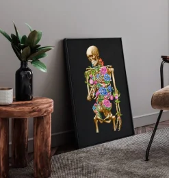 Skelett Anatomie II - Floral - Schwarz | Codex Anatomicus Sale