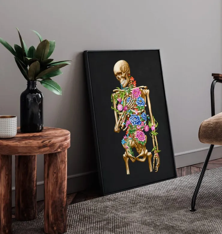 Skelett Anatomie II - Floral - Schwarz | Codex Anatomicus Sale