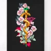 Äskulapstab mit Blumen - Schwarz | Codex Anatomicus Hot