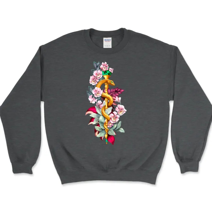 Äskulapstab Unisex Sweatshirt - Floral | Codex Anatomicus New