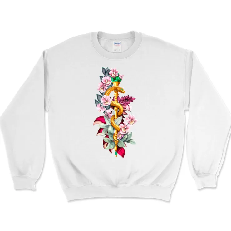 Äskulapstab Unisex Sweatshirt - Floral | Codex Anatomicus New