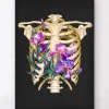 Thorax Anatomie - Floral - Schwarz | Codex Anatomicus New