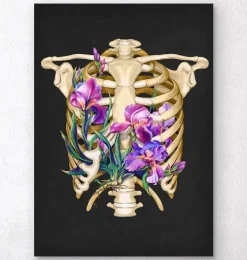 Thorax Anatomie - Floral - Schwarz | Codex Anatomicus New