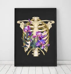 Thorax Anatomie - Floral - Schwarz | Codex Anatomicus New