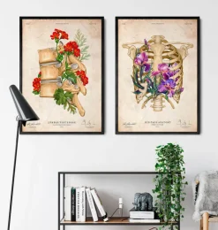 Thorax Anatomie - Floral - Altes Papier | Codex Anatomicus Online
