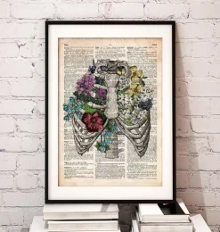 Thorax mit Blumen - Altes Wörterbuch | Codex Anatomicus Clearance