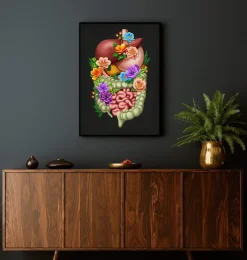 Verdauungstrakt - Floral - Schwarz | Codex Anatomicus New