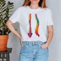 Wirbelsäule Unisex T-Shirt - Aquarell | Codex Anatomicus Discount