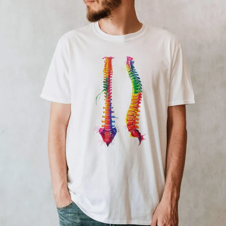 Wirbelsäule Unisex T-Shirt - Aquarell | Codex Anatomicus Discount