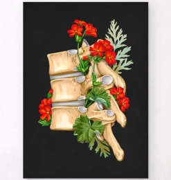 Wirbelsäulen Anatomie II - Floral - Schwarz | Codex Anatomicus Sale